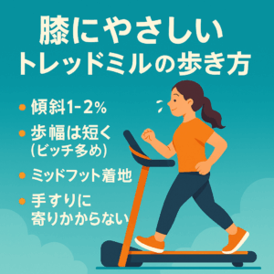 膝にやさしい トレッドミルの歩き方 傾斜 速度 姿勢 アイキャッチ
