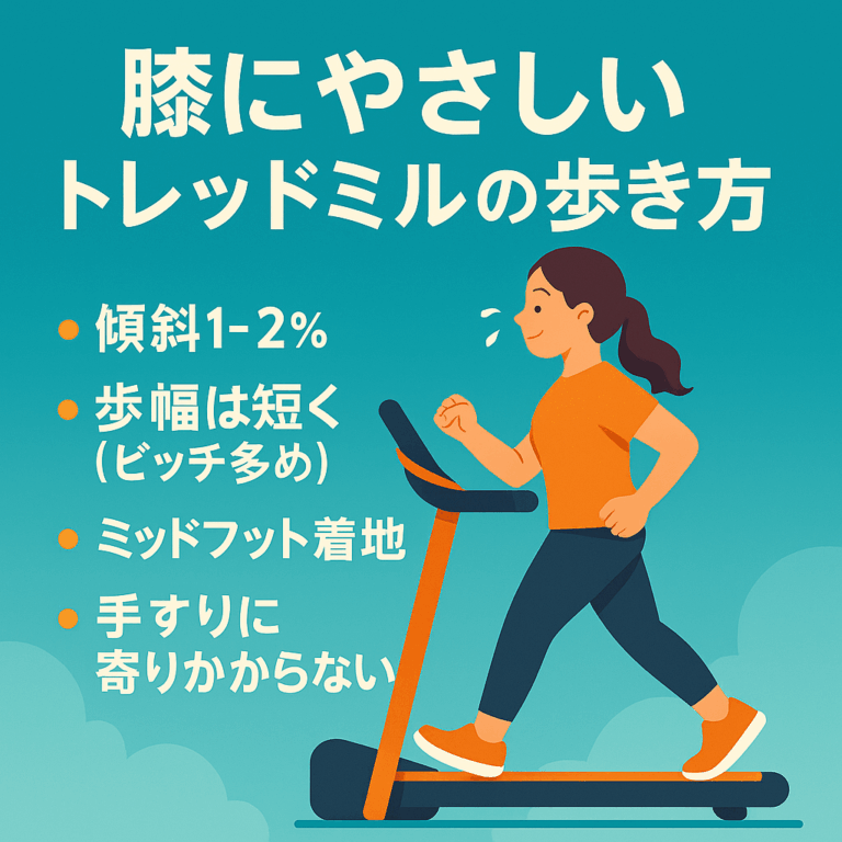 膝にやさしい トレッドミルの歩き方 傾斜 速度 姿勢 アイキャッチ